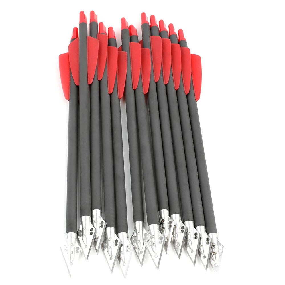 6/12pcs Pure Carbon Aluminium  - Crossbow Bolt Broadhead avaliação e preço