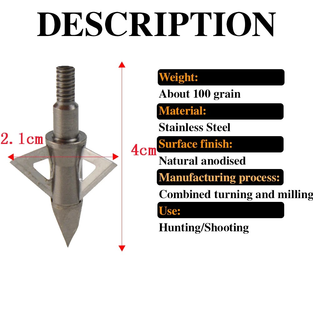 Broadhead Arrowheads 12Pcs 100 - Crossbow Bolt Broadhead avaliação e preço
