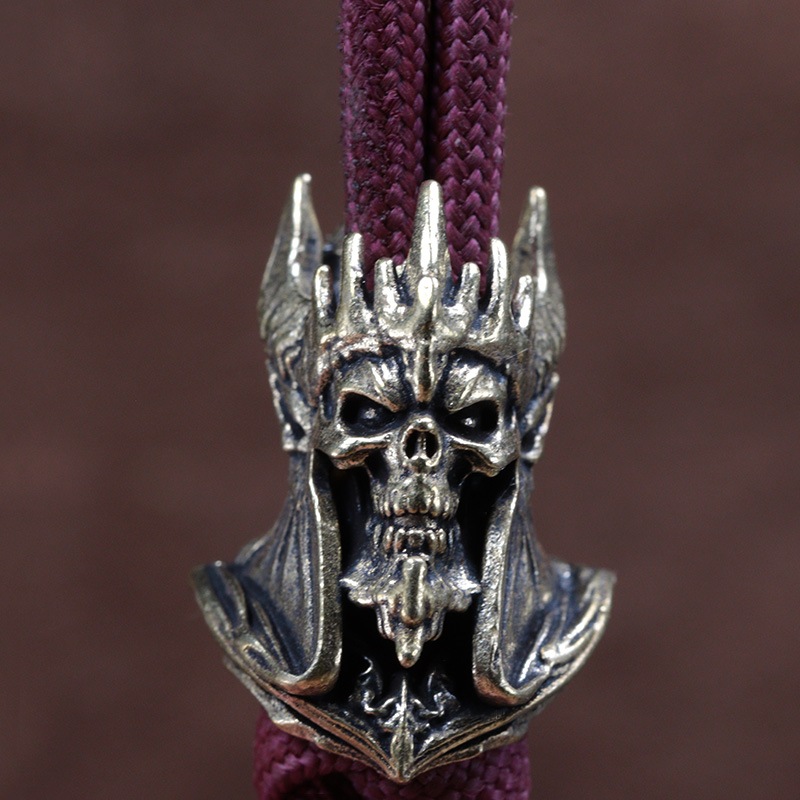 Demon King Skull Brass Knife B - Paracord Survival Bracelet avaliação e preço