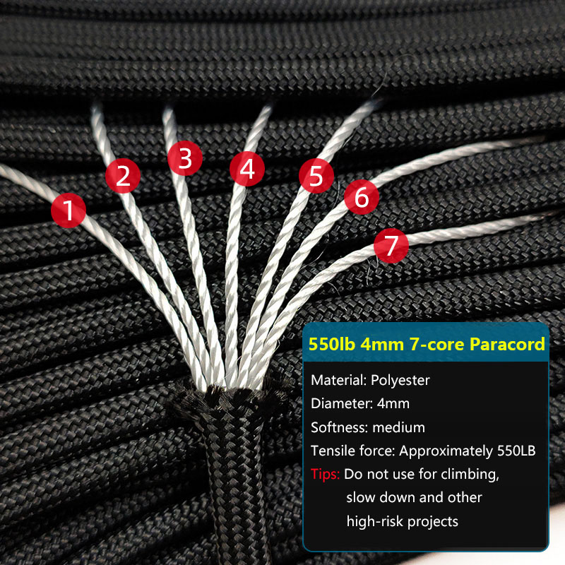 4 Size Dia.4mm 7 Stand Cores P - Paracord Survival Bracelet avaliação e preço