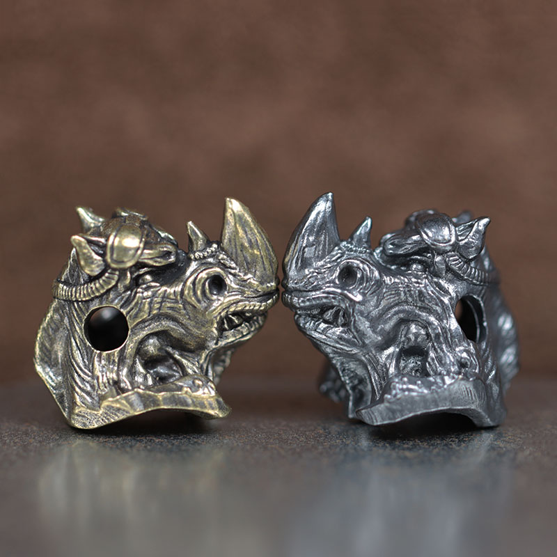Rhinoceros Head Brass Knife Be - Paracord Survival Bracelet avaliação e preço