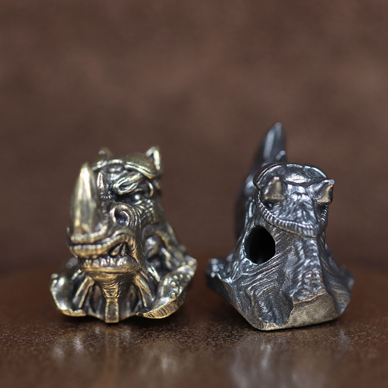 Rhinoceros Head Brass Knife Be - Paracord Survival Bracelet avaliação e preço