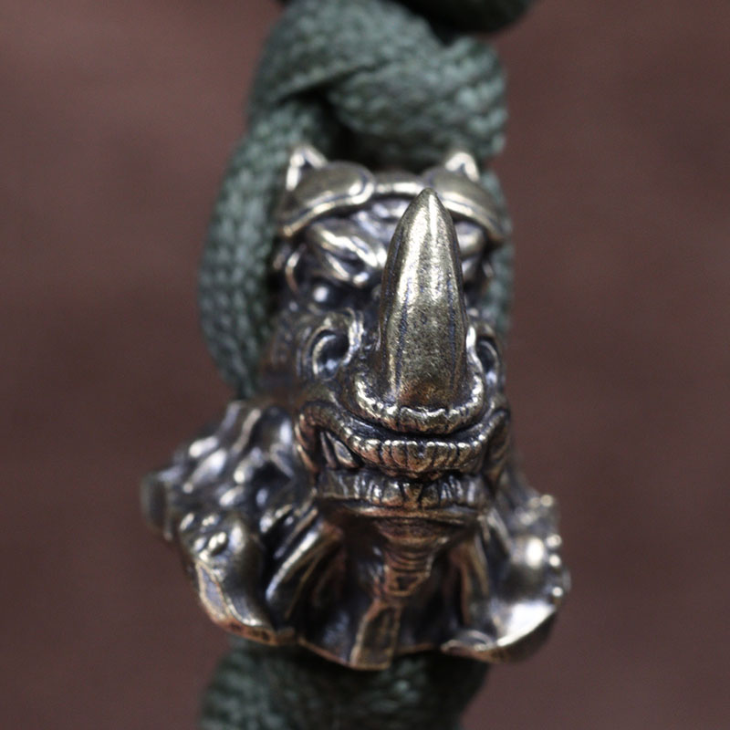 Rhinoceros Head Brass Knife Be - Paracord Survival Bracelet avaliação e preço
