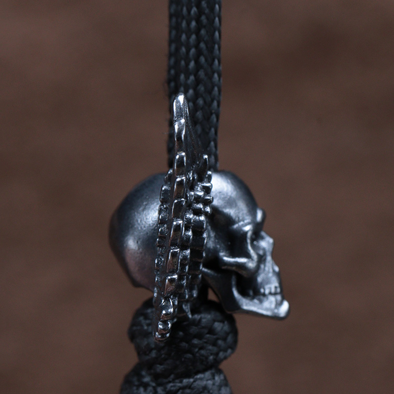 Winged Skull Brass Knife Beads - Paracord Survival Bracelet avaliação e preço