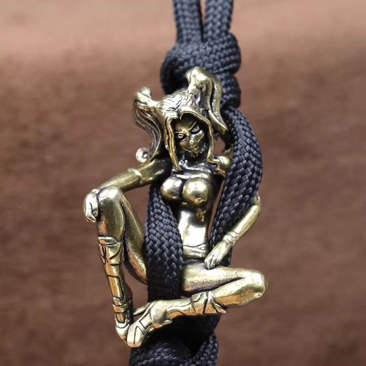Beauty Girl Brass Knife Beads  - Paracord Survival Bracelet avaliação e preço