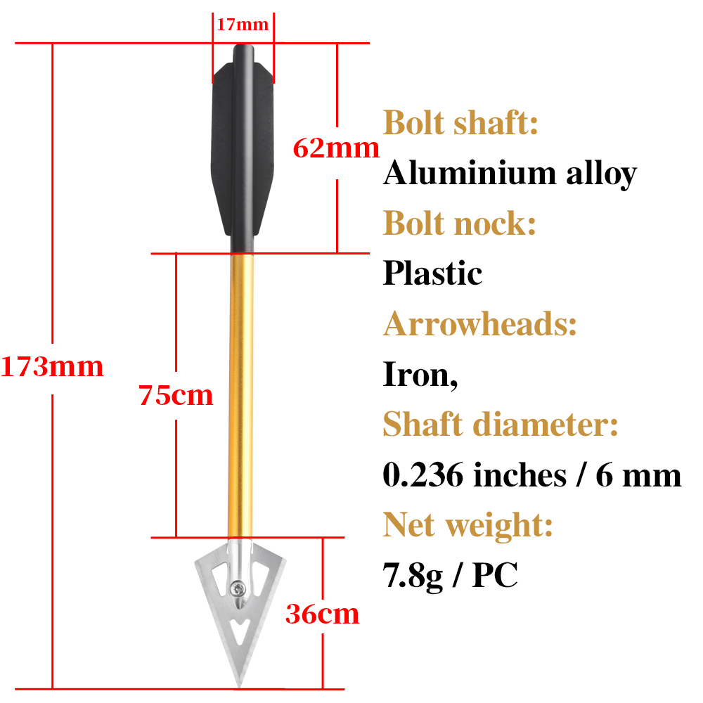 6/12pcs Short Arrow Aluminum C - Crossbow Bolt Broadhead avaliação e preço
