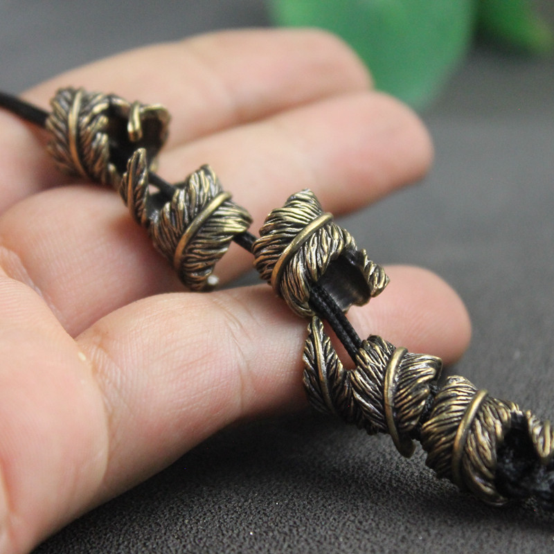 Plume Brass Knife Beads EDC Ou - Paracord Survival Bracelet avaliação e preço