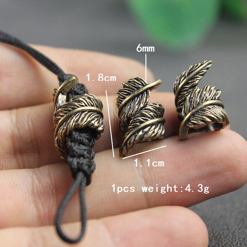 Plume Brass Knife Beads EDC Ou - Paracord Survival Bracelet avaliação e preço