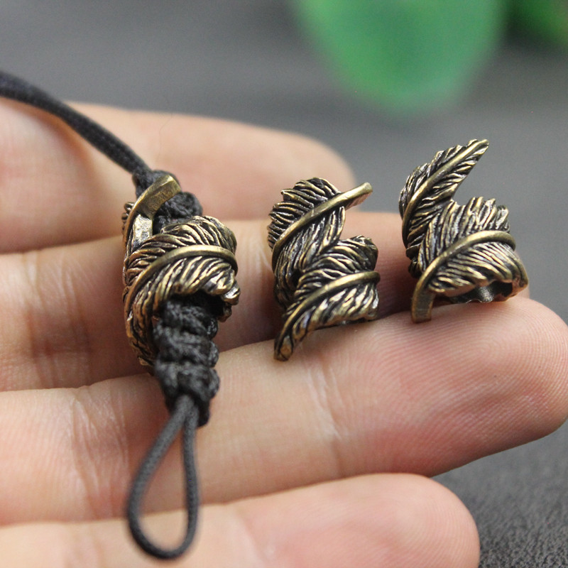 Plume Brass Knife Beads EDC Ou - Paracord Survival Bracelet avaliação e preço