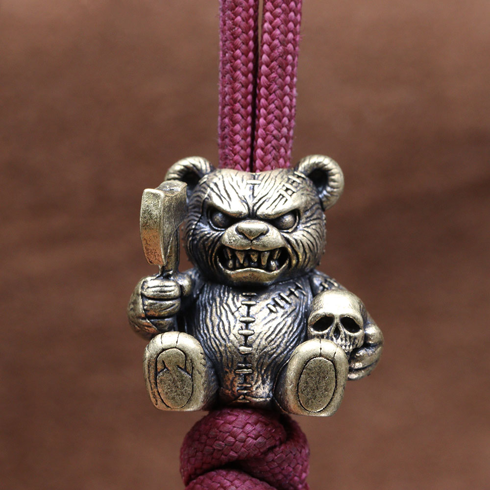 Axe Bear Brass Knife Bead Skul - Paracord Survival Bracelet avaliação e preço