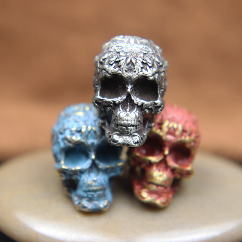 Punk Pattern Skull Head Beads  - Paracord Survival Bracelet avaliação e preço