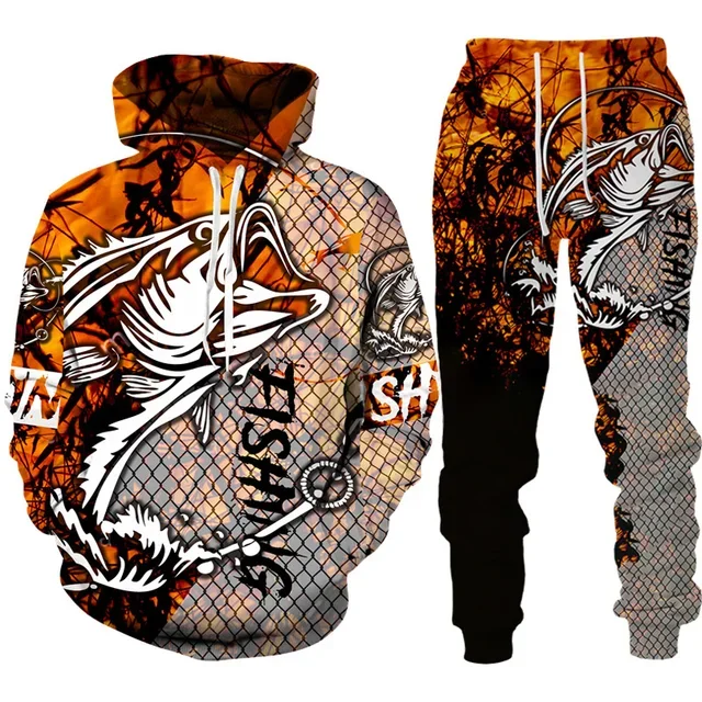 Novelty 3D Fish Printed Men Wo - Outdoor Hunting Pants Women avaliação e preço