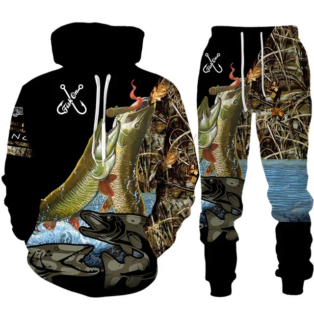 Novelty 3D Fish Printed Men Wo - Outdoor Hunting Pants Women avaliação e preço