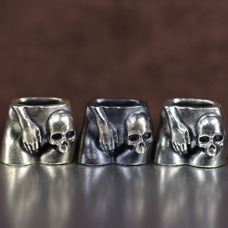 Hand Skull Head Brass Knife Be - Paracord Survival Bracelet avaliação e preço