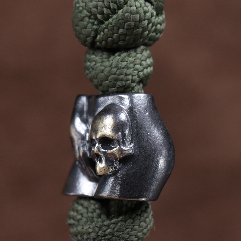 Hand Skull Head Brass Knife Be - Paracord Survival Bracelet avaliação e preço