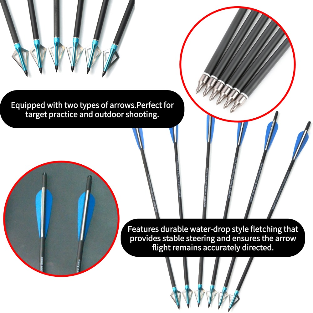 6/12Pcs 16/17/18/20/21/22 Inch - Crossbow Bolt Broadhead avaliação e preço