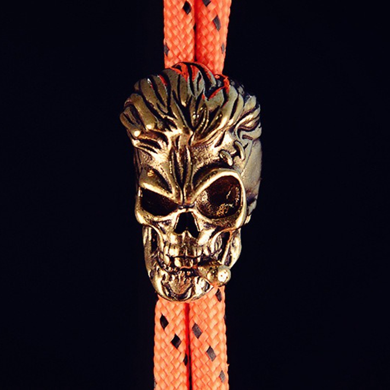 Hip Hop Smoking Skull Brass Kn - Paracord Survival Bracelet avaliação e preço