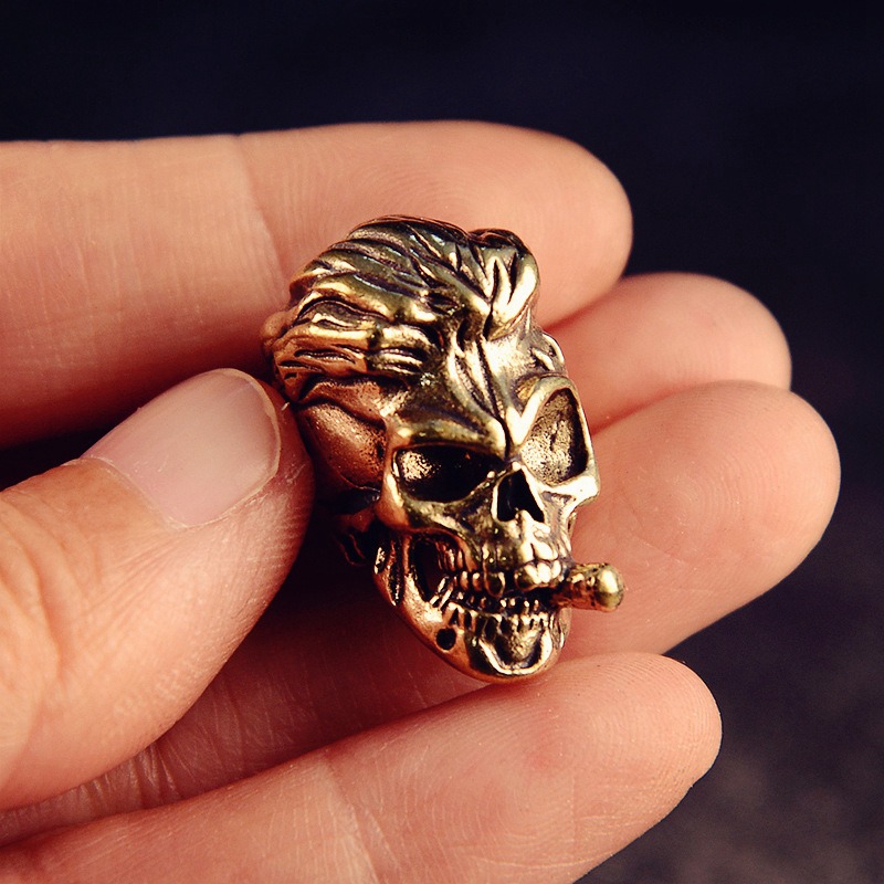Hip Hop Smoking Skull Brass Kn - Paracord Survival Bracelet avaliação e preço