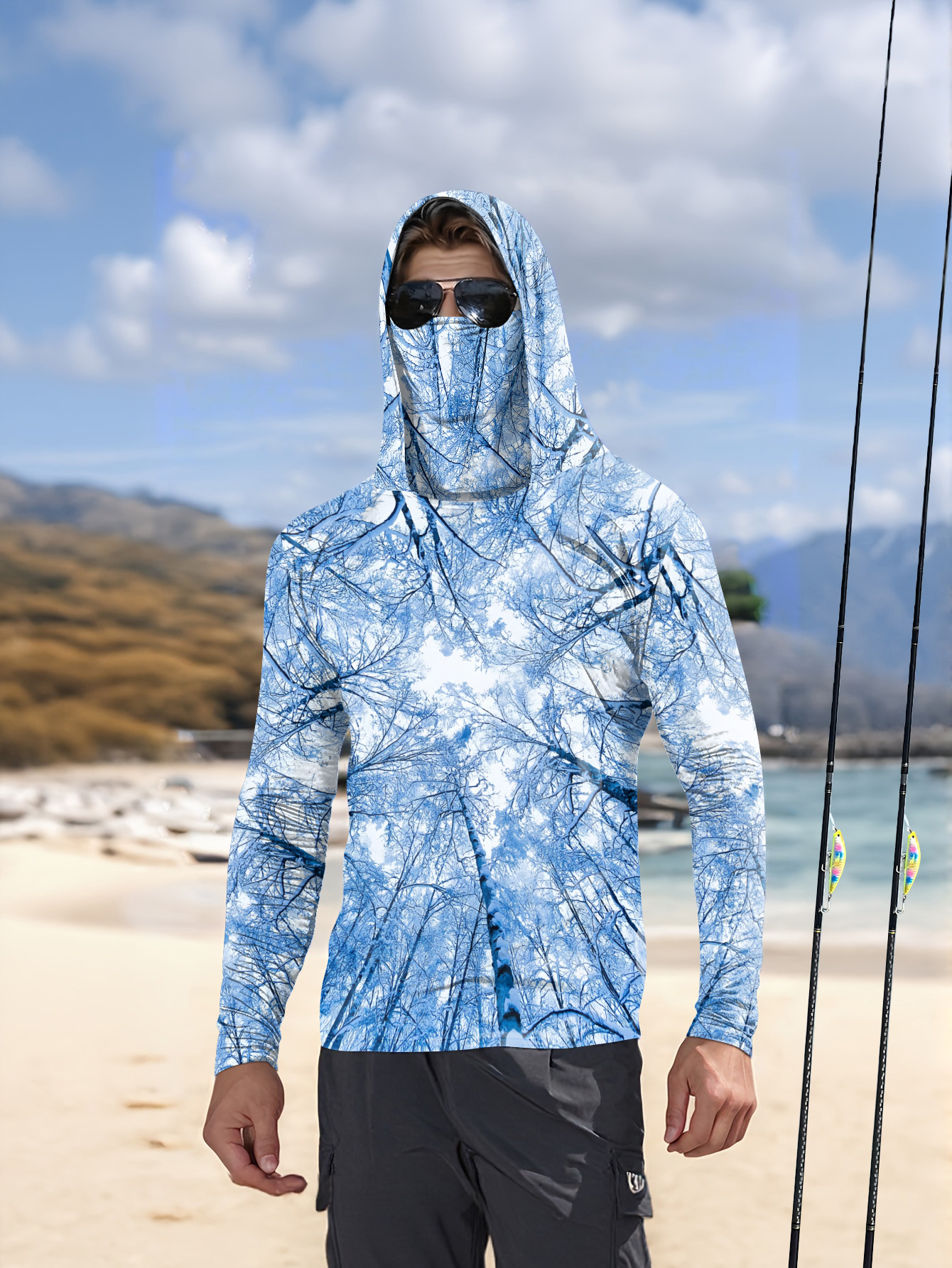 Fishing hooded sweatshirt men' - Hunting Outdoor avaliação e preço