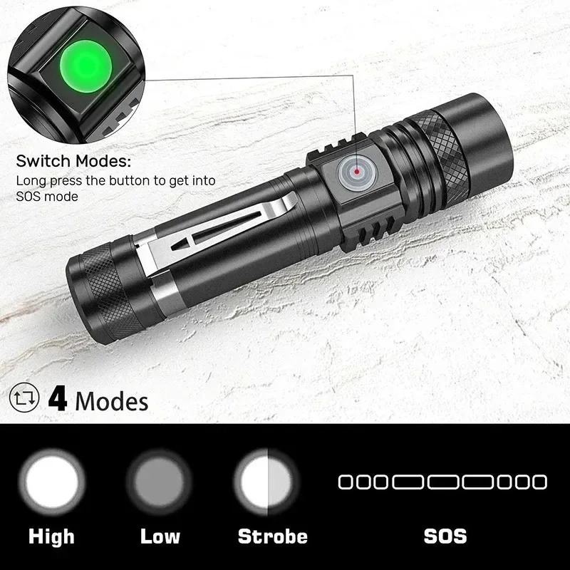 T6 LED Rechargeable Flashlight - Hunting Outdoor avaliação e preço