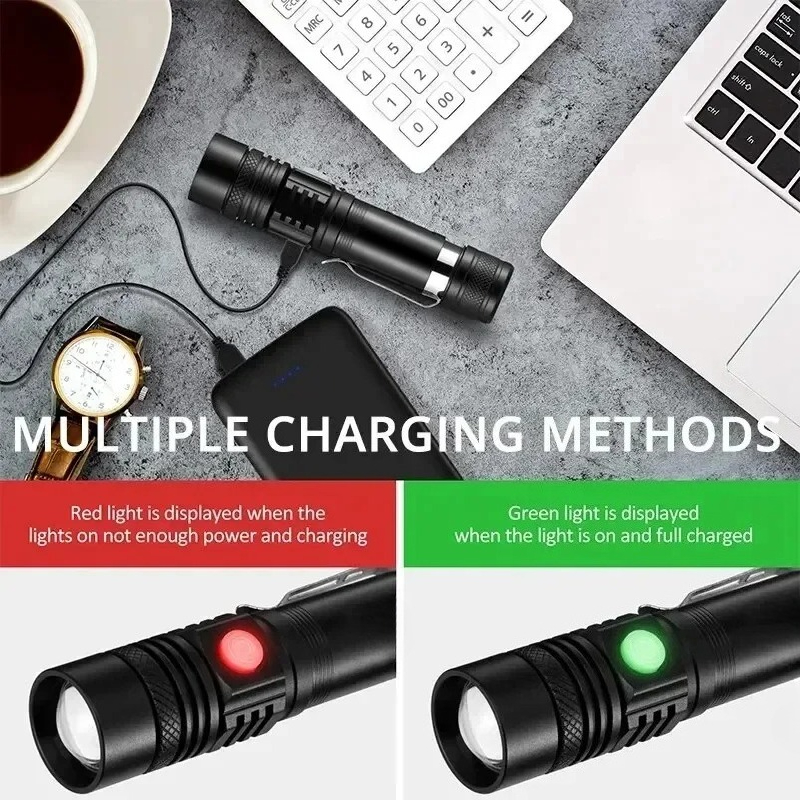 T6 LED Rechargeable Flashlight - Hunting Outdoor avaliação e preço