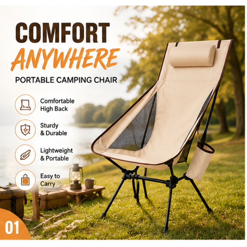 Portable Folding Camping Chair - Outdoor Hunting Chair avaliação e preço