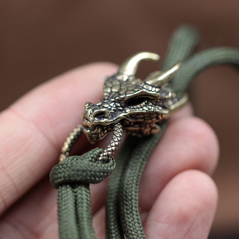 Dragon Head Brass Buckle EDC O - Paracord Survival Bracelet avaliação e preço