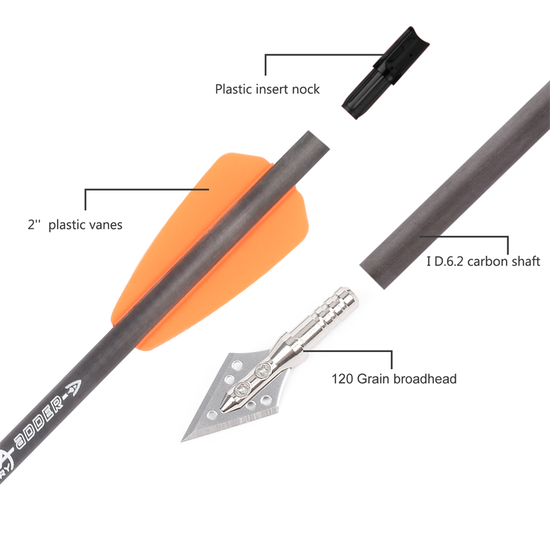 6pcs R9 7.5 Inch Catbon Crossb - Crossbow Bolt Broadhead avaliação e preço